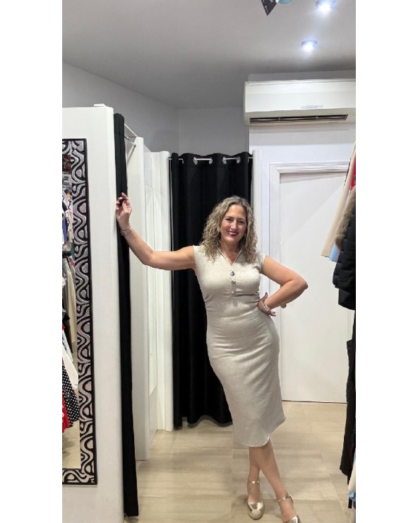 5082 Beige Vestido Leo