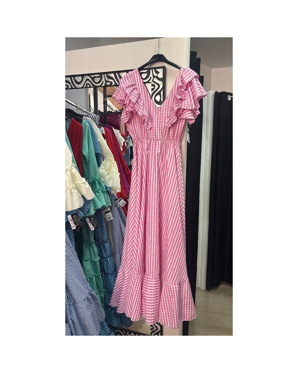 5089 Rosa Vestido Abigail Flamenca