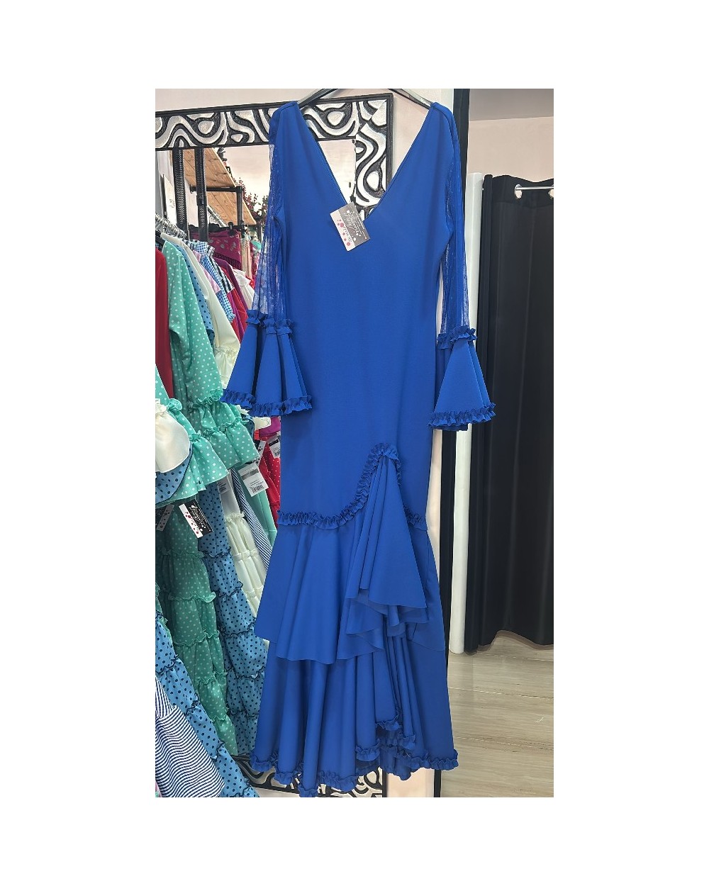 5094 Azul Vestido Copla Plumeti