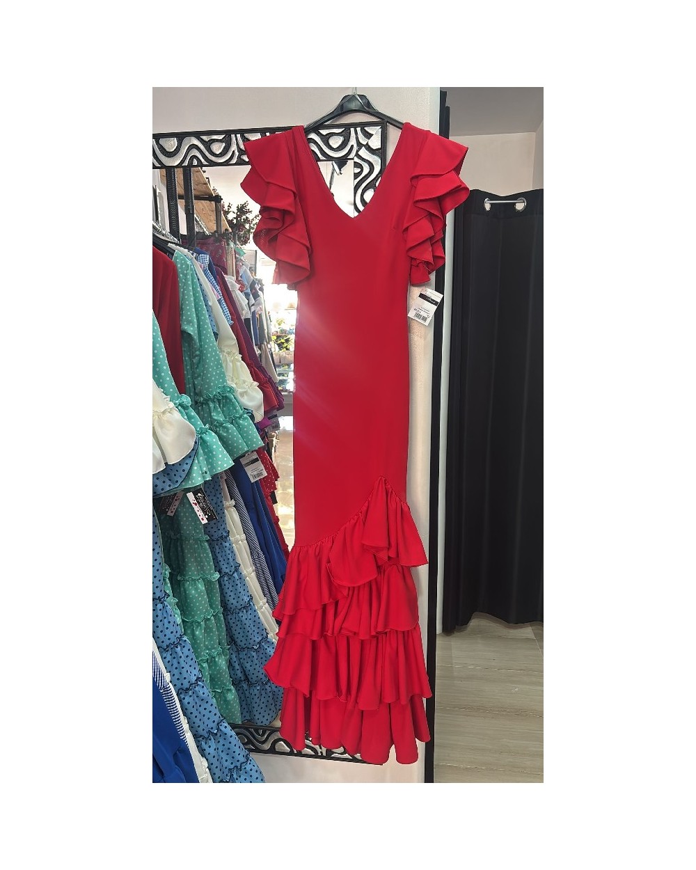 5096 Rojo Vestido Almanza flamenca