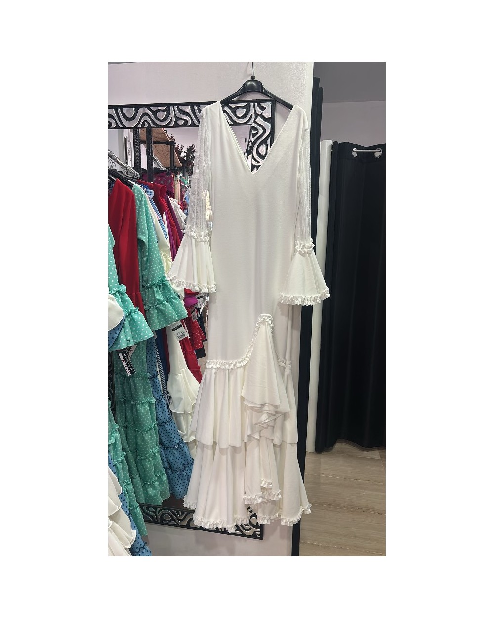 5098 Blanco Vestido Copla Plumeti