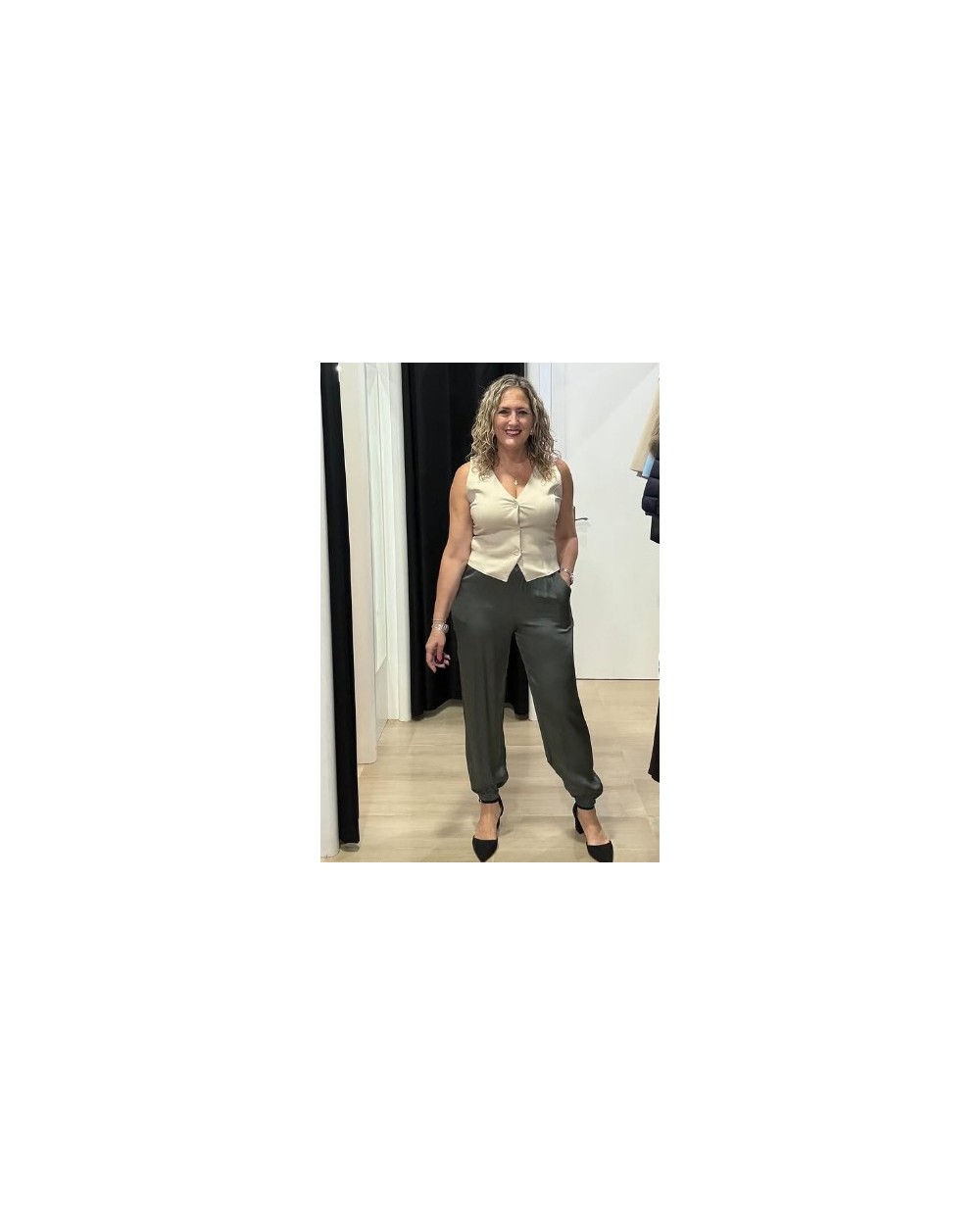 5114 Beige Chaleco Licra