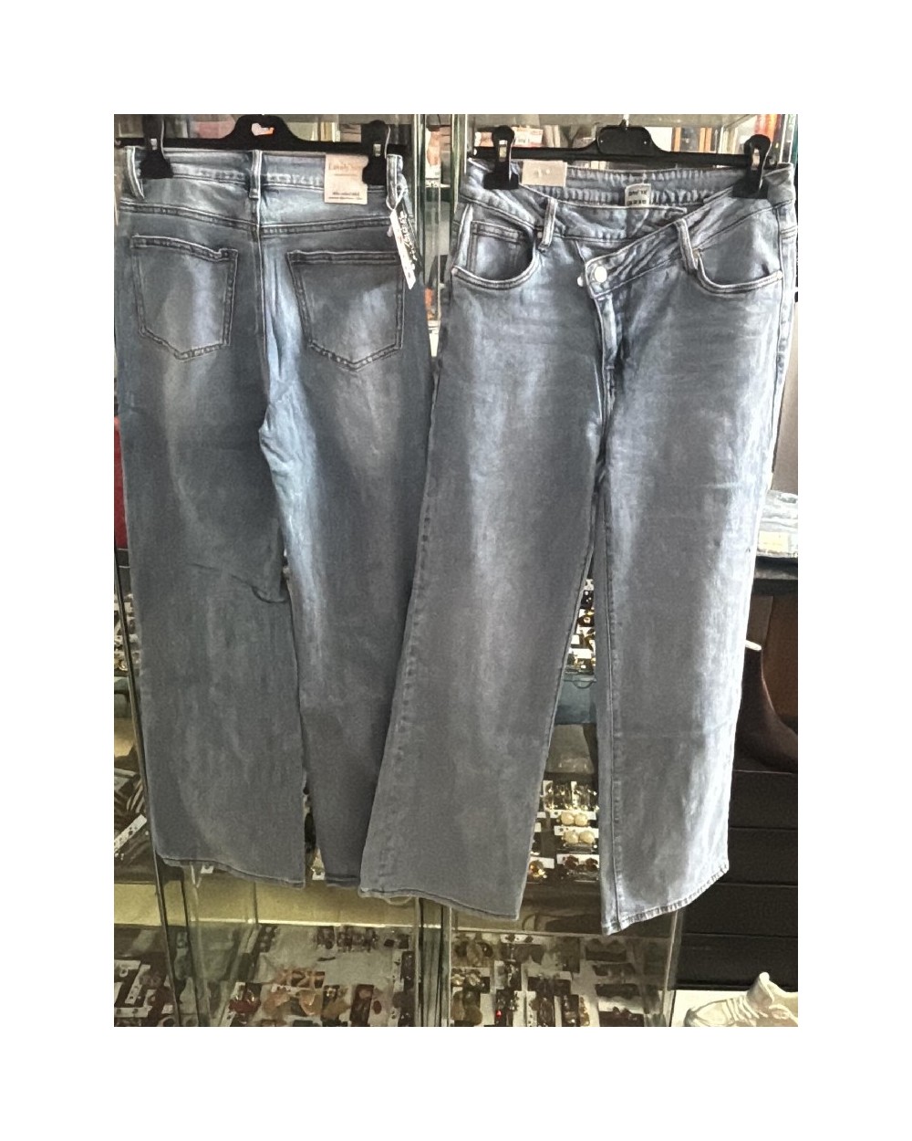 5123 Azul Pantalon Cintura Asimetrica