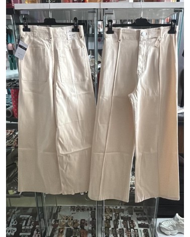 5124 Beige Pantalon Ancho Raya