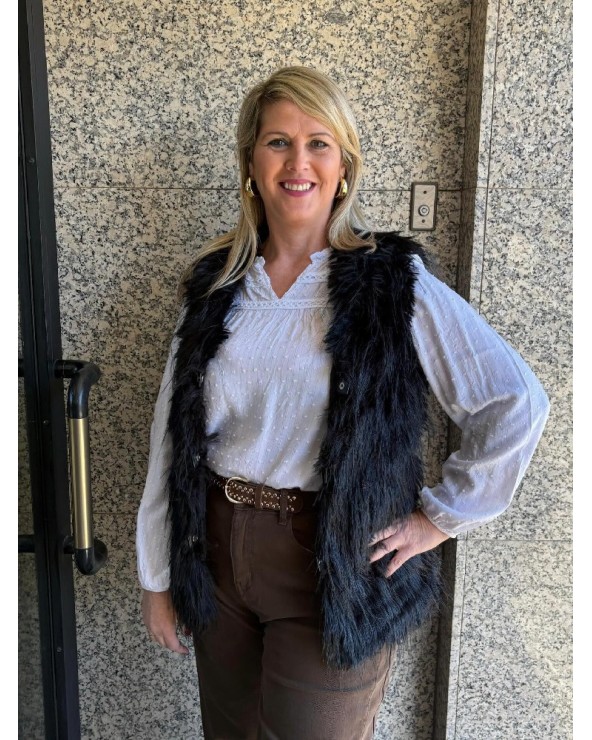 5130 Negro Chaleco Pelos Trasquilado