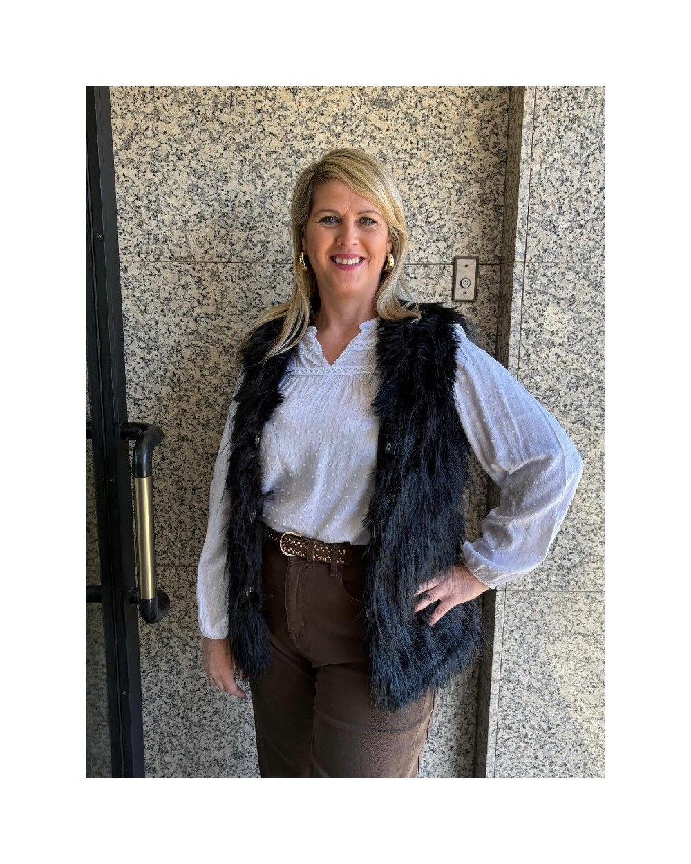 5130 Negro Chaleco Pelos Trasquilado