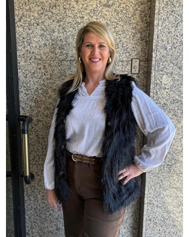 5130 Negro Chaleco Pelos Trasquilado