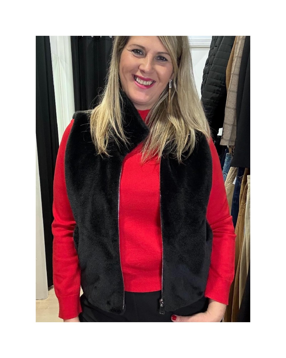 5133 Negro Chaleco Pelusa