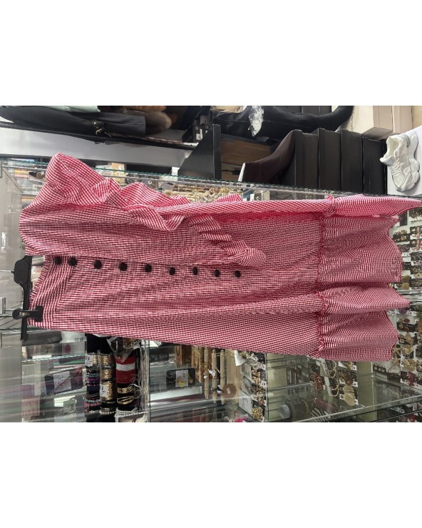 5158 Rojo Conjunto Vichy Botones flamenco