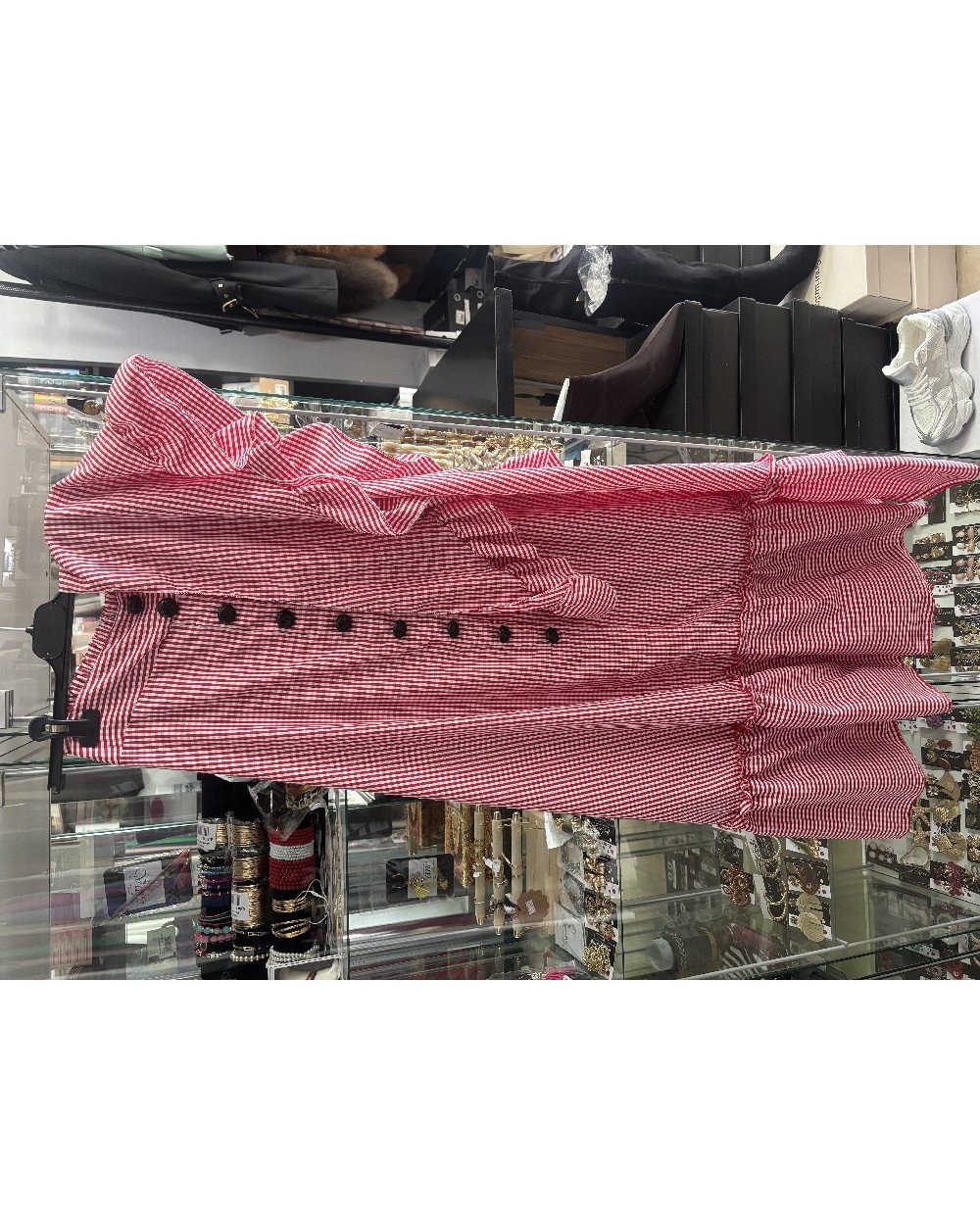 5158 Rojo Conjunto Vichy Botones flamenco