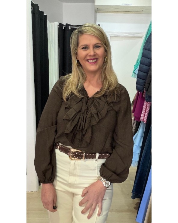 5171  Chocolate Blusa Chorro