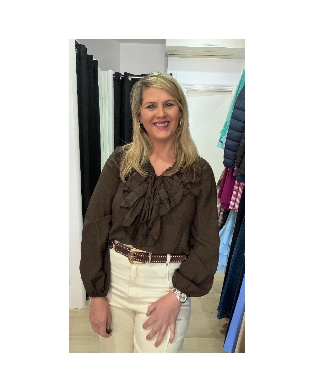 5171  Chocolate Blusa Chorro