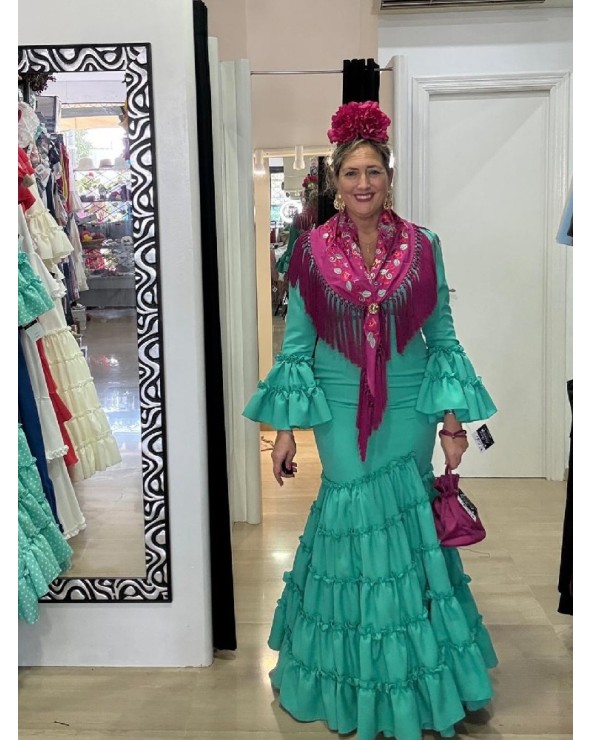 5178 V. Agua Vestido Subida Flamenca