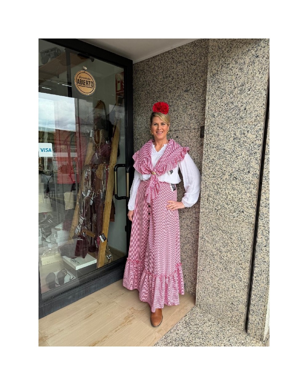 5209 Rojo Conjunto Vichy Botones flamenco