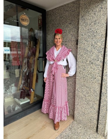 5209 Rojo Conjunto Vichy Botones flamenco