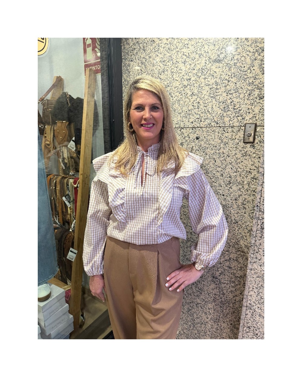 5224 Beige Blusa Kasya