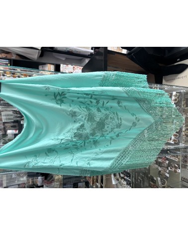 5249 V. Agua Manton Bordado Liso