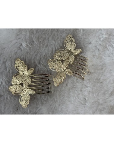 5279 Dorado Peina 2 mariposas labradas