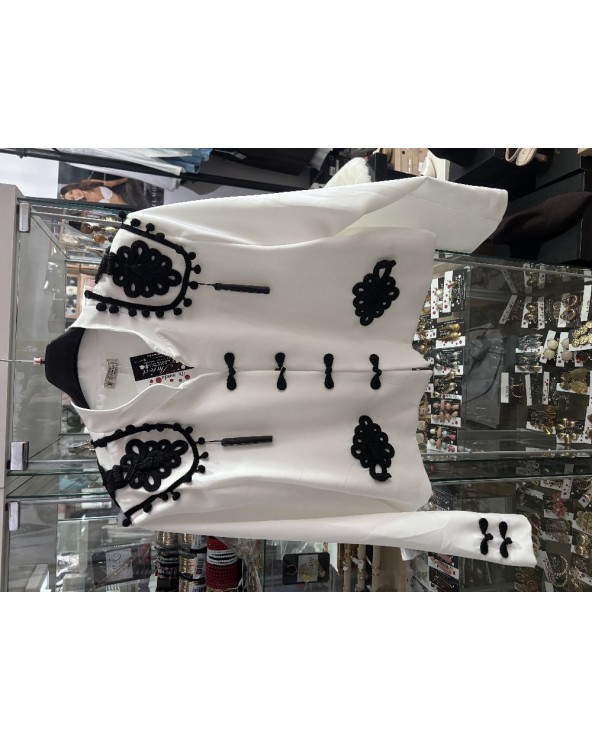 5330 Blanco Chaqueta Torero Flameca