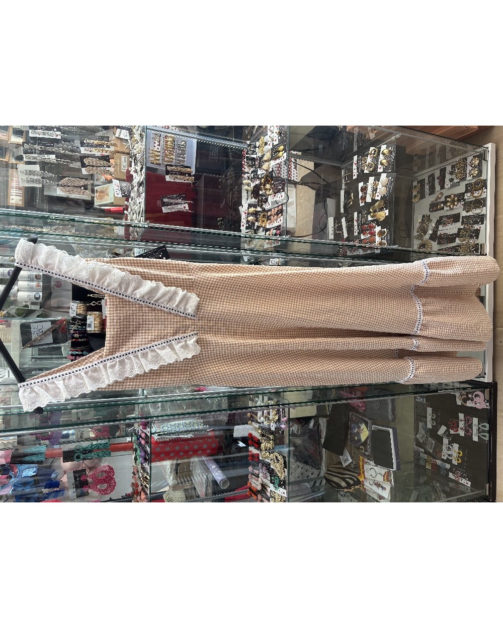 5346 Beige Vestido Coleto Flamenco