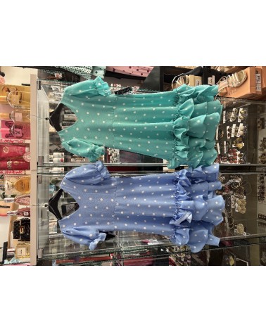 5348 Azul Vestido Carruaje Kids Lunar Flamenco