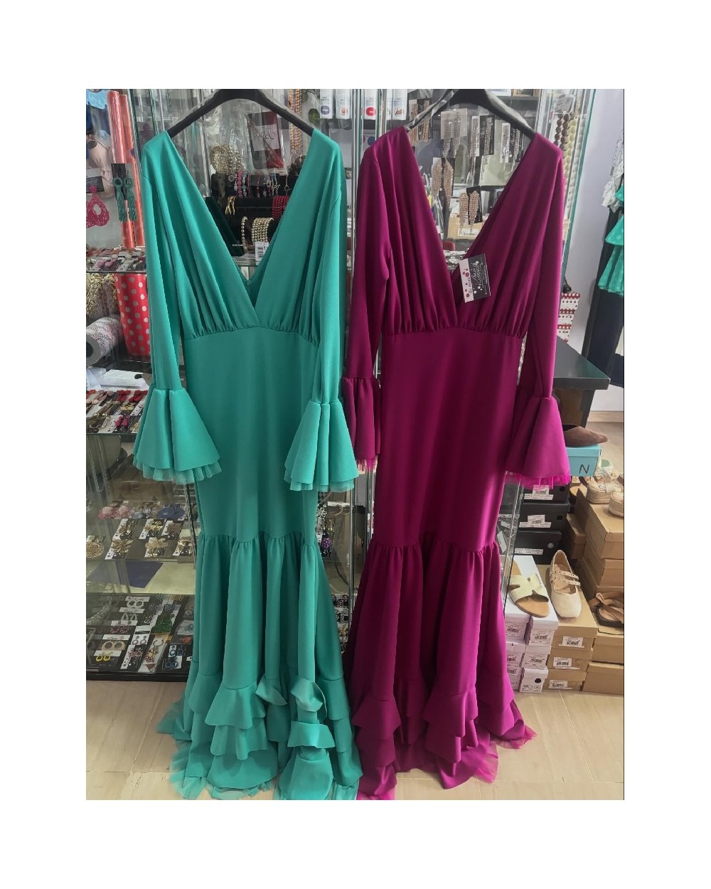 5375 V. Agua Vestido Menta Flamenca