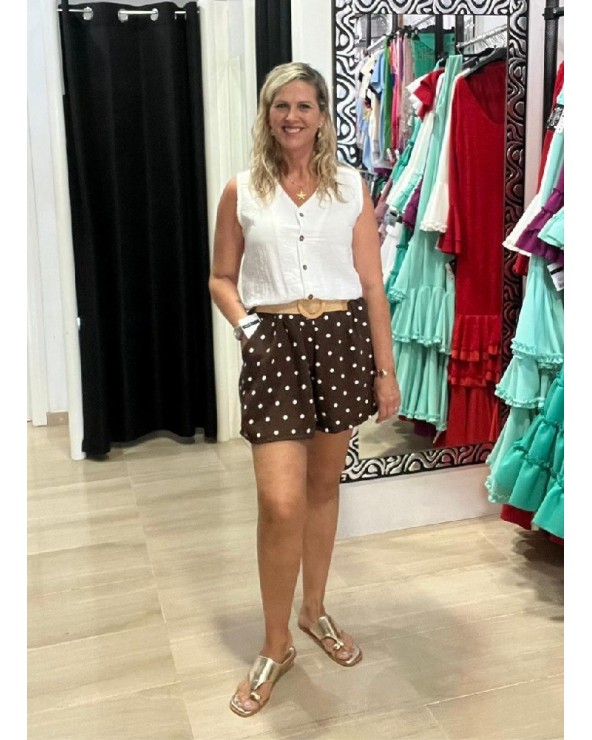 5387  Chocolate Shorts 94526 Lunares