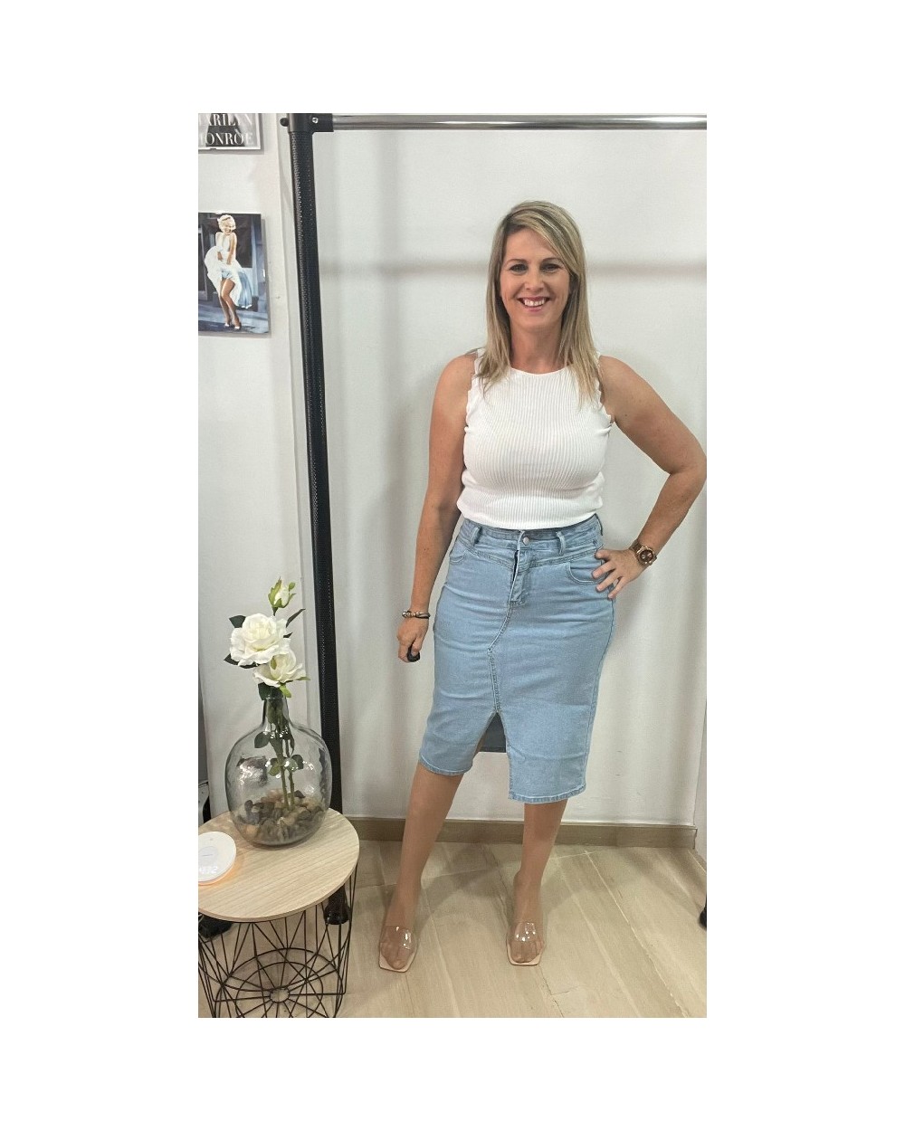 575 Azul Falda Jeans